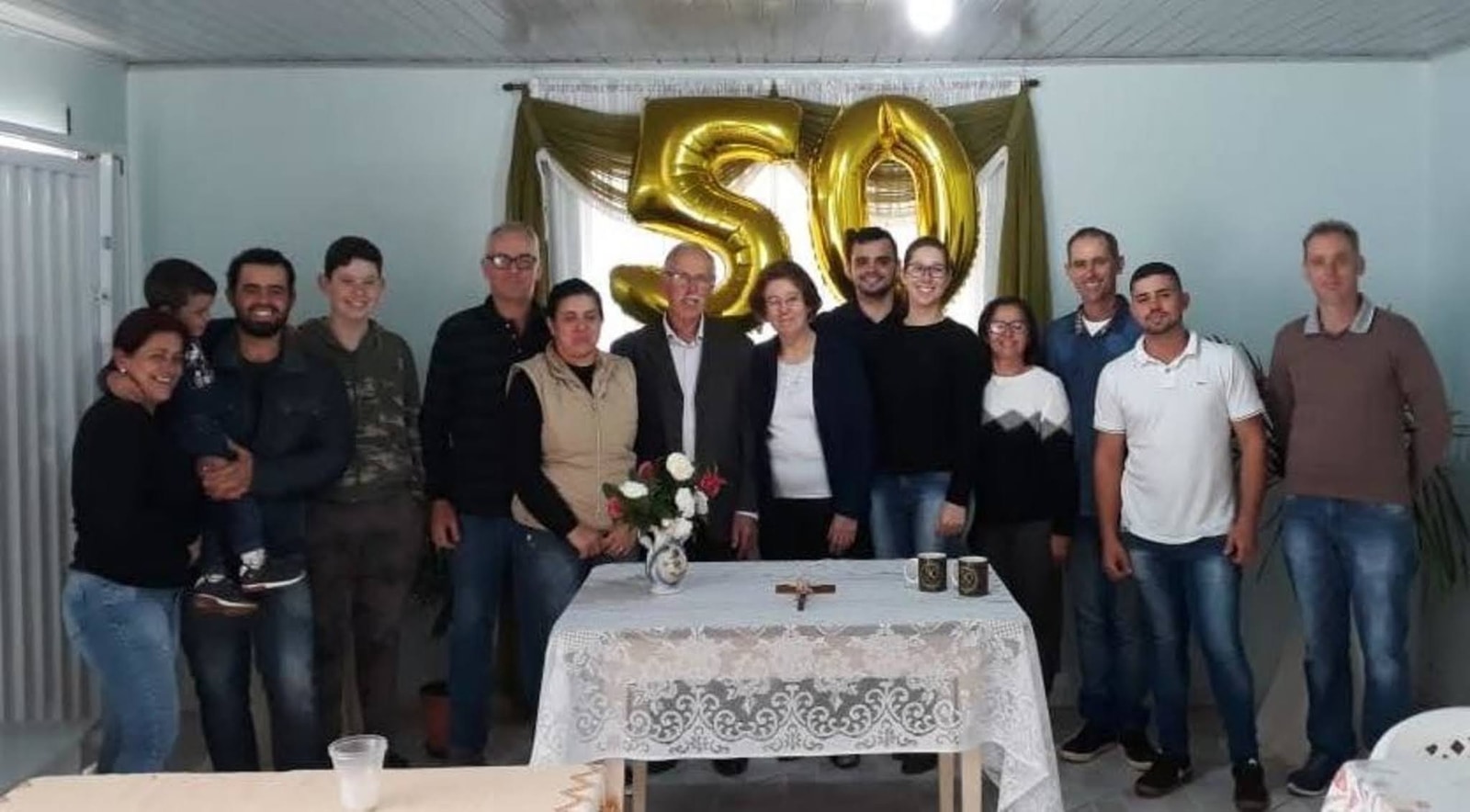 Sinara, Otávio, Marcelo, Gustavo, Deonísio, Sônia, José, Terezinha, Luis Paulo, Vanessa, Vera, Tarcísio, Gabriel, Vilmar. Foto 2020.